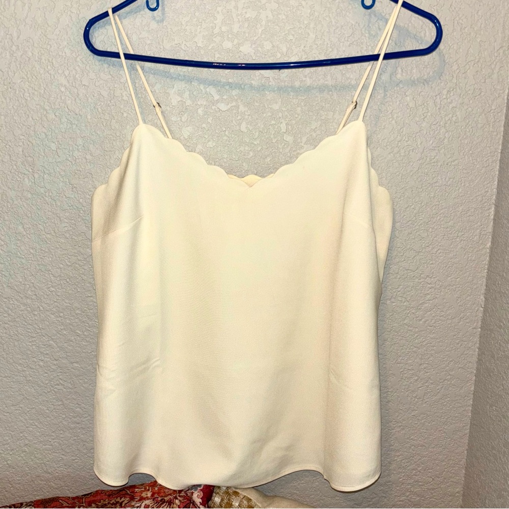 JCrew Elegant Cream scalloped Women's Top size 6